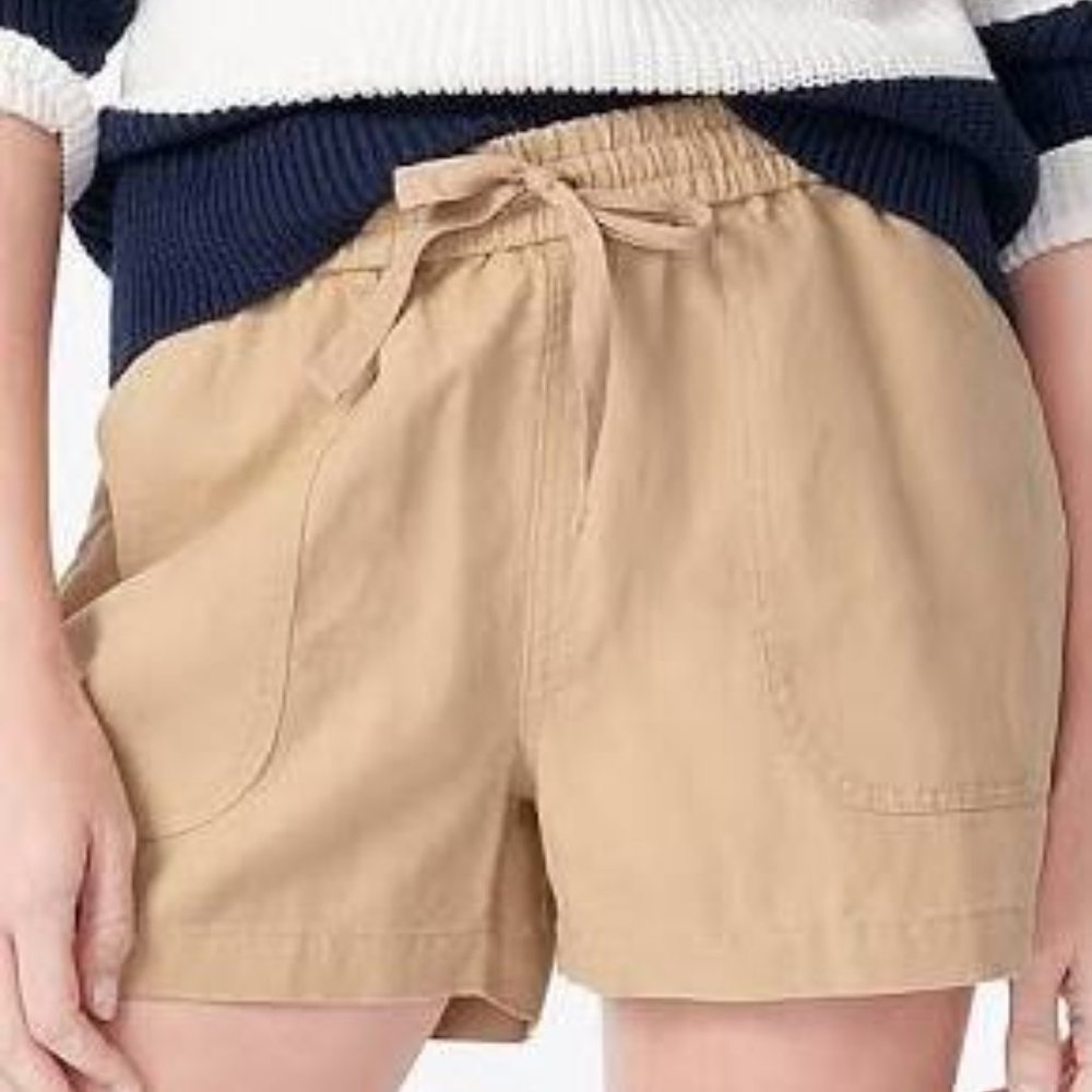 Seaside short in linen blend in khaki